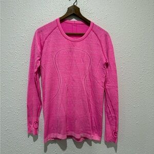 Lululemon Run Swiftly long sleeve top shirt heathered raspberry pink Womens 12